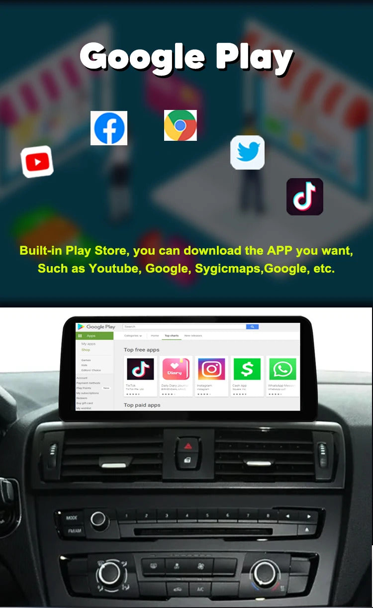 Krando 12.3'' Android Carplay Car Radio Car Multimedia for BMW 1/2 Series F20/F21/F22 F23 GPS Stereo Screen LHD