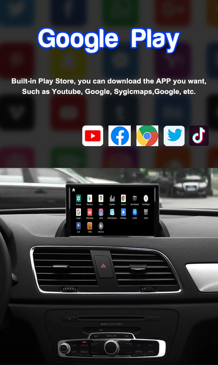 Krando 8'' Car Radio For AUDI Q3 2013-2020 Wireless CarPlay Android Auto Multimedia Player display GPS Head Unit