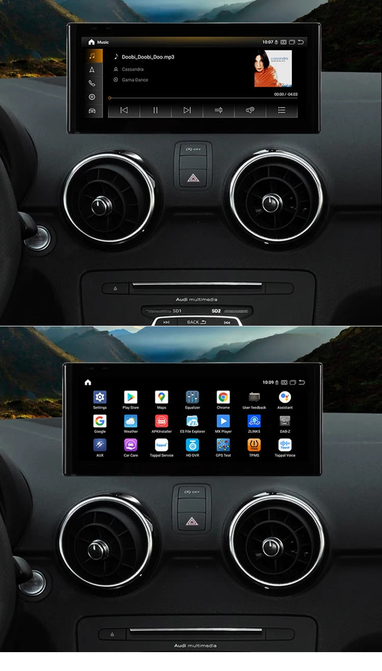 Krando 10.25 Inch Auto GPS Navigation Car Radio For AUDI A1 2010-2018 Multimedia Player GPS Navigation CarPlay HD Touch