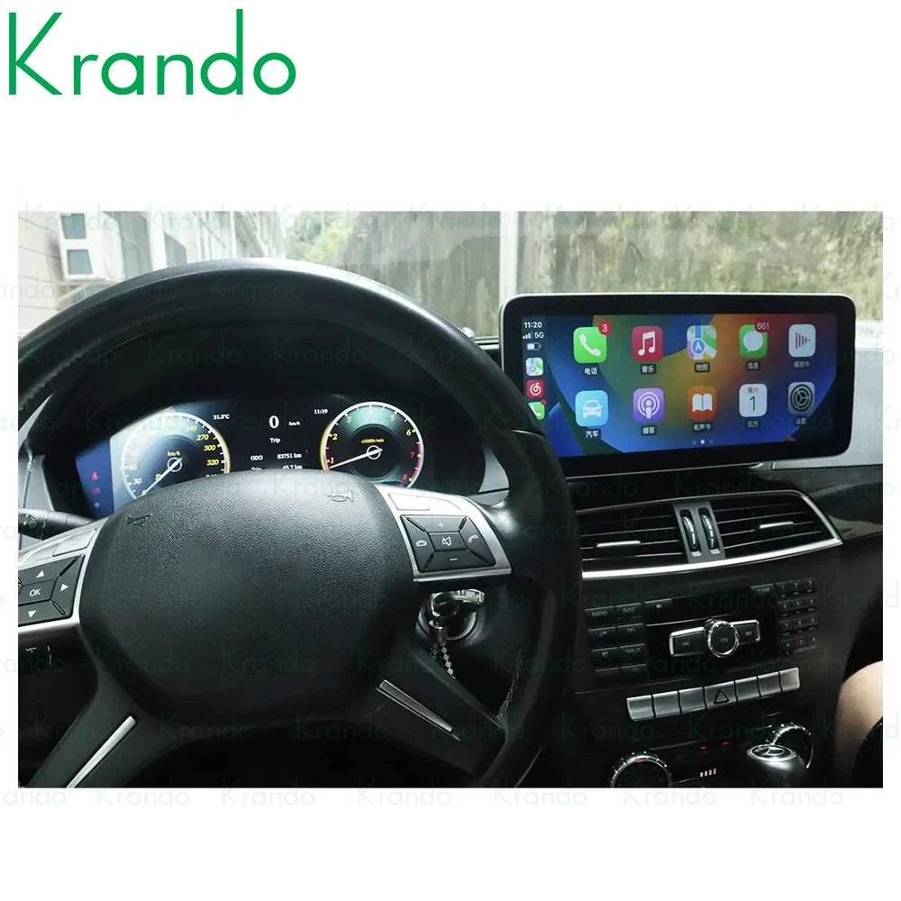 Krando Car Cockpit For BENZ C Class W204 C180 C200 C220 2007 - 2014 LCD Digital Cluster Instrument Smart Panel Speedometer