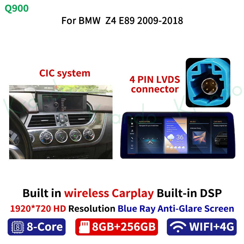 Krando 12.3'' Car Auto Radio Android Navigation For BMW Z4 E89 2009-2016 Video Player Stereo Carplay 5G