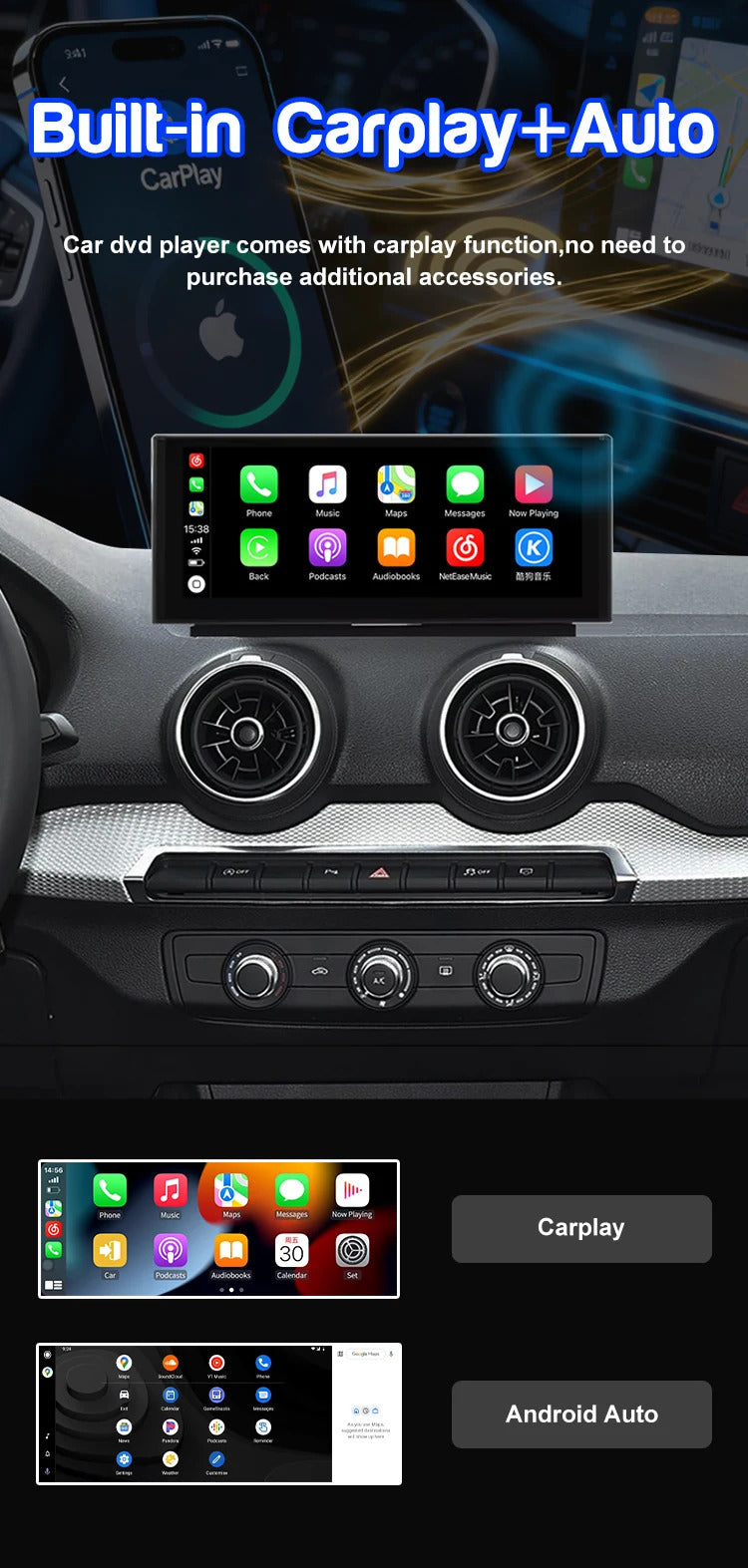 Krando 10.25 Inch DVD Auto NBT System For AUDI Q2/Q2L 2018-2020 SNavigation CarPlay HD Touch Screen Head