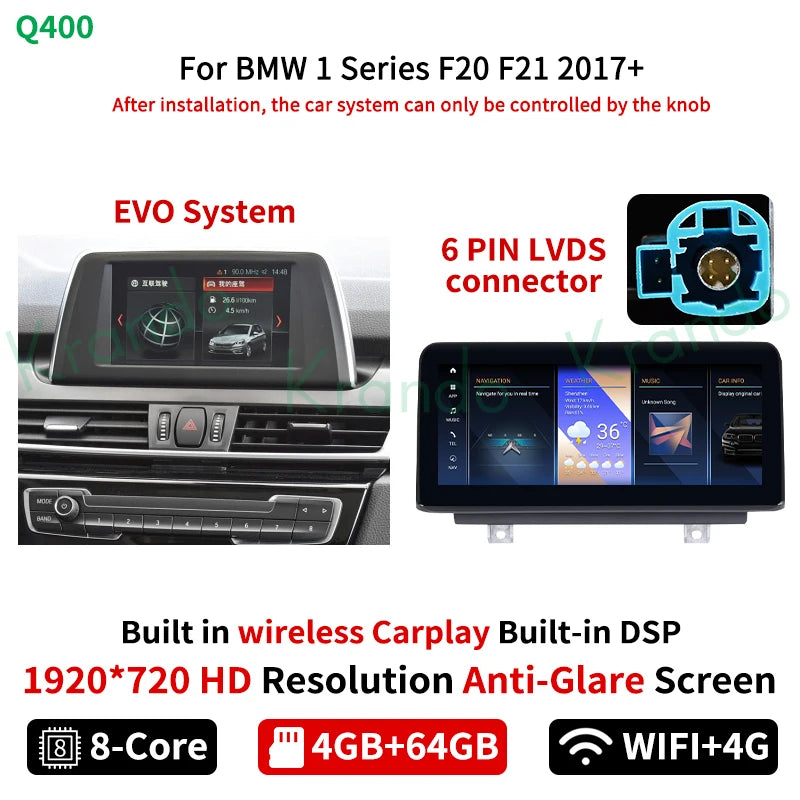 Krando 10.25'' Android car radio navigation For BMW 1 Series F20 F21 2 Series F23 Cabrio 2011 - 2021 gps stereo head unit multimedia carplay android auto