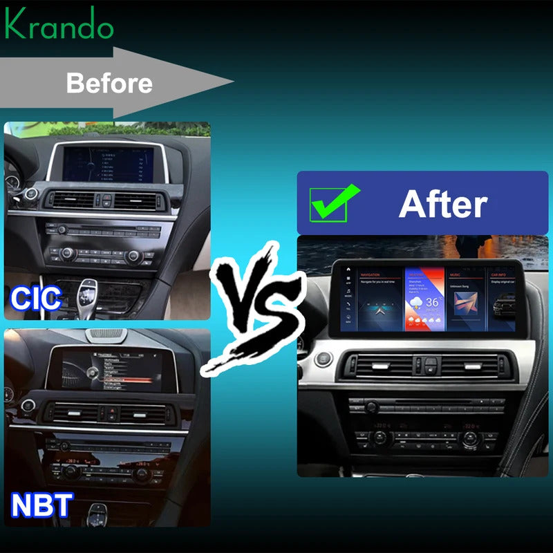 Krando 12.3'' Auto GPS Android Navigation car radio For BMW 6 Series F06/F12 2010-2017 Video Player Stereo Carplay 5G