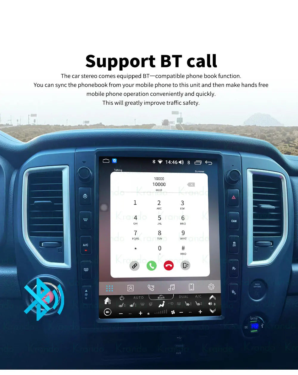 Krando 13''Telsa Auto Car Radio Android Carplay For Nissan Titan (XD) 2016-2019 Car Multimedia GPS 4G autoradio GPS Navigation