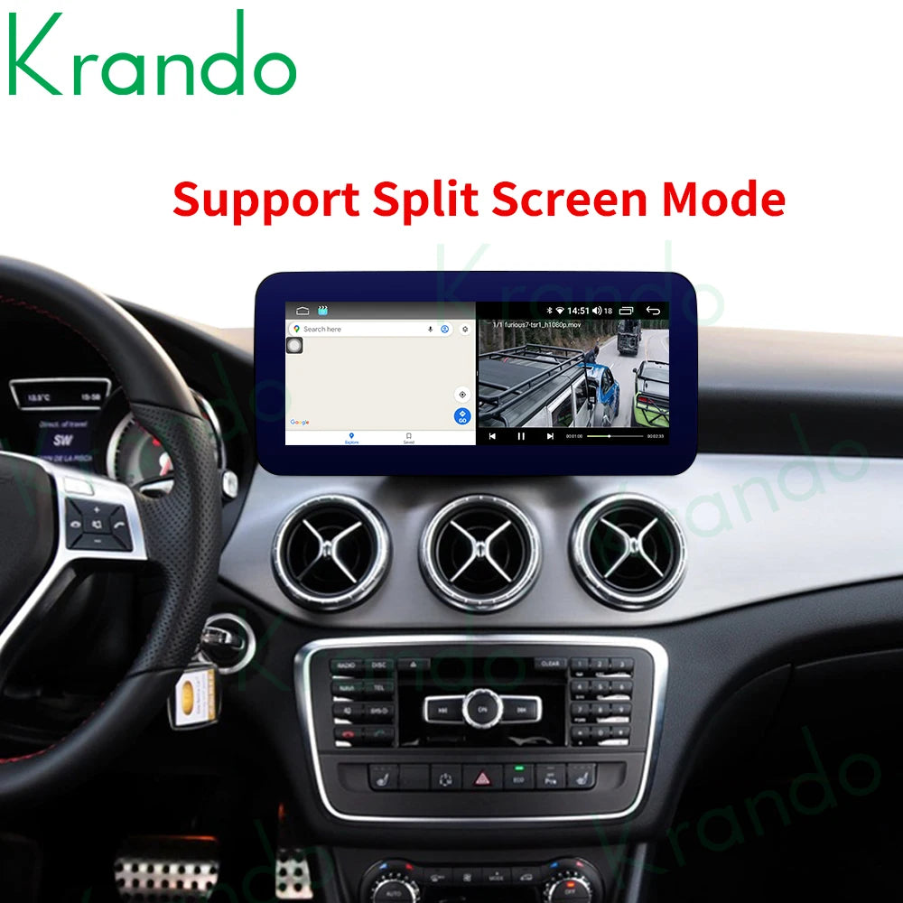 Krando 12.3" android car Radio gps stereo For Mercedes-Benz A W176 CLA C117 GLA X156 2012-2018 NTG 4.5 5.0 head unit navigation multimedia system carplay android auto 4g sim card