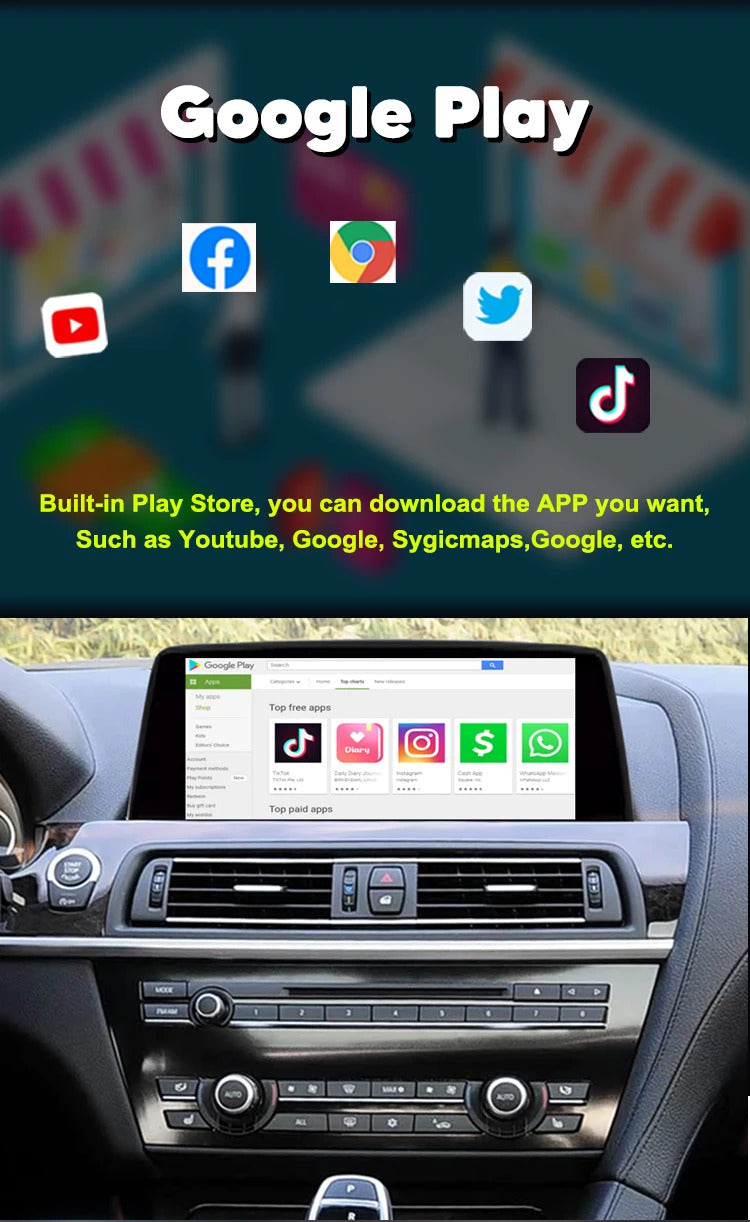 Krando 10.25'' GPS Navigation Carplay Android Car Radio For BMW 6 Series F06/F12 2010-2017 Video Player Stereo Auto GPS