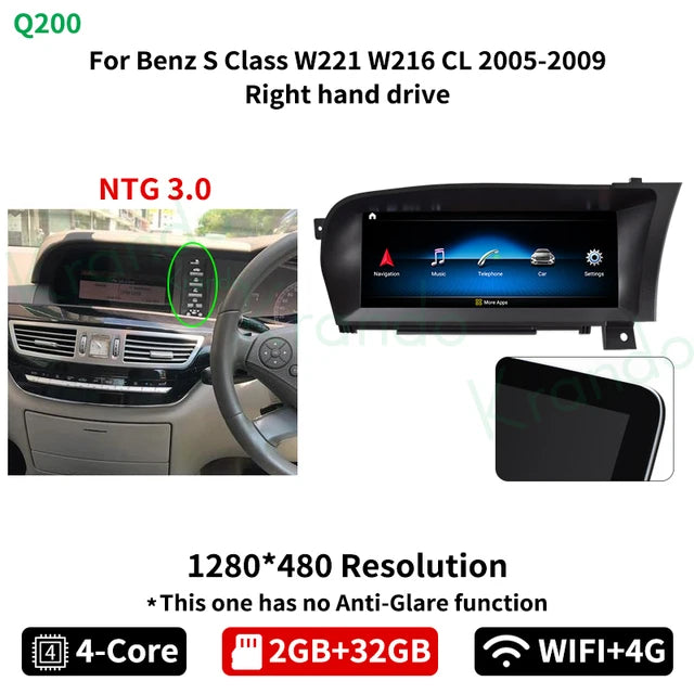 Krando 10.25'' car head unit For Mercedes Benz S Class W221 W216 2005-2013 radio gps stereo multimedia navigation system carplay android auto right hand drive