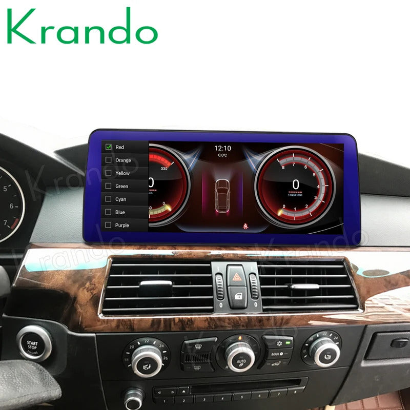 Krando 12.3'' Android Auto GPS Navigation Car Radio For BMW 5 Series E60 2005-2012 DVD Video Player Stereo Auto GPS Navigation