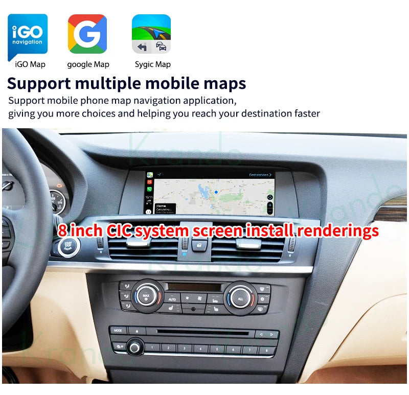 Krando 8.8'' Multimedia Video Android Auto GPS For BMW X3 F25 X4 F26 2011-2022 DVD Video Player Stereo Auto GPS Navigation