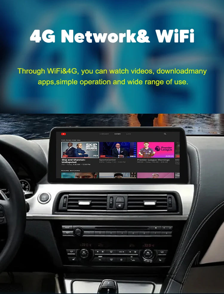 Krando 12.3'' Auto GPS Android Navigation car radio For BMW 6 Series F06/F12 2010-2017 Video Player Stereo Carplay 5G