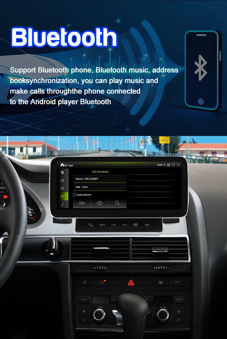 Krando 12.3 Inch Navigation Car Radio Android Auto NBT For AUDI A6 A6L 2005-2011 Carplay 4g Wireless Touch Screen Head Unit