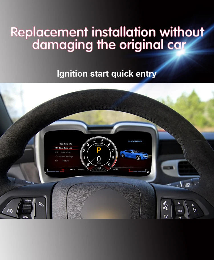 Krando 12.3'' Linux Car Digital Cluster For Chevrolet Camaro 2010 - 2015 LCD Dashboard Panel Virtual CockPit Speedometer Instrument