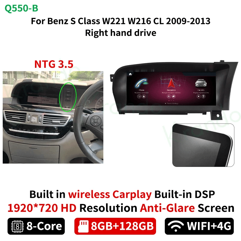 Krando 10.25'' car head unit For Mercedes Benz S Class W221 W216 2005-2013 radio gps stereo multimedia navigation system carplay android auto right hand drive
