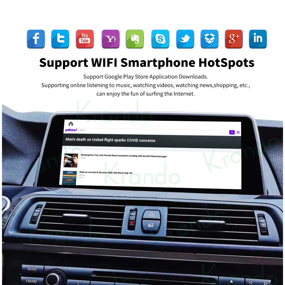 Krando 10.25 Car Carplay Android 4G For BMW 5 Series F10/F11 2011-2012 Stereo Multimedia Player GPS Navigation CarPlay HD Touch