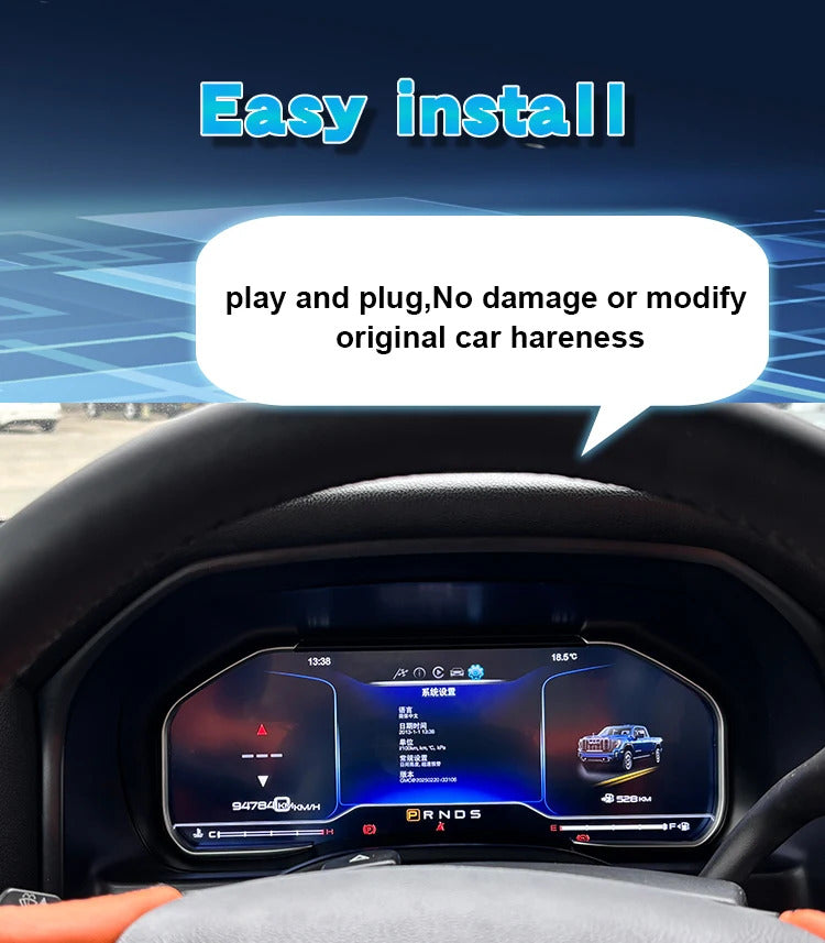 Krando 12.3'' Linux Upgrade Car Digital Cluster Instrument Cockpit for Chevrolet Silverado GMC Sierra 2013 - 2020 LCD Dashboard