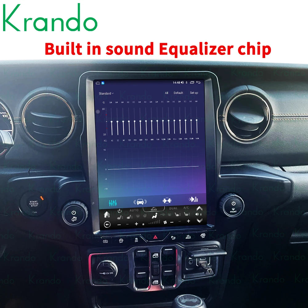 Krando 12.1" verticialscreen Car Android GPS Navigation For Jeep Wrangler JL 2018-2022 Stereo Carplay Autoradio Multimedia Tesla style Touch Screen head unit