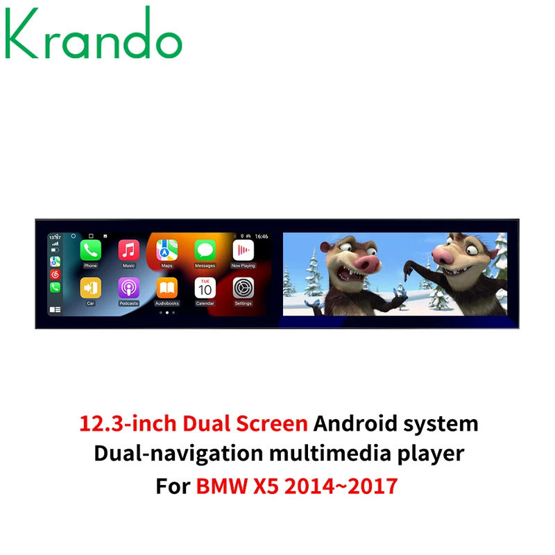 Krando 24.6'' Car Navigation for BMW X5 X6 F15 F16 2013 - 2017 Android Autoradio Screen Wireless Carplay Multimedia Head Unit