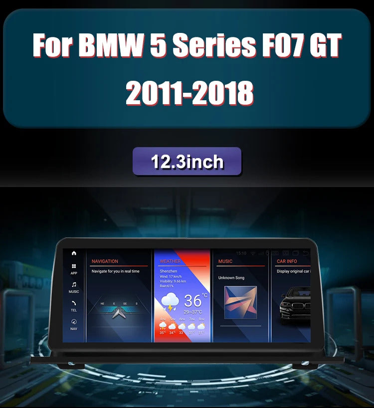 Krando 12.3'' Android Car Radio For BMW 5 Series F07 GT 2011-2018 Car Multimedia GPS 4G autoradio Player Stereo