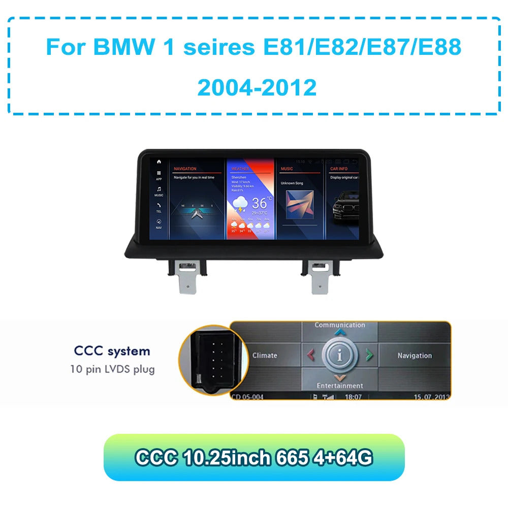 Krando 10.25 Inch Car Radio Android For BMW 1 seires E87/E81/E88/E87 Stereo Multimedia Player GPS Navigation CarPlay HD Touch