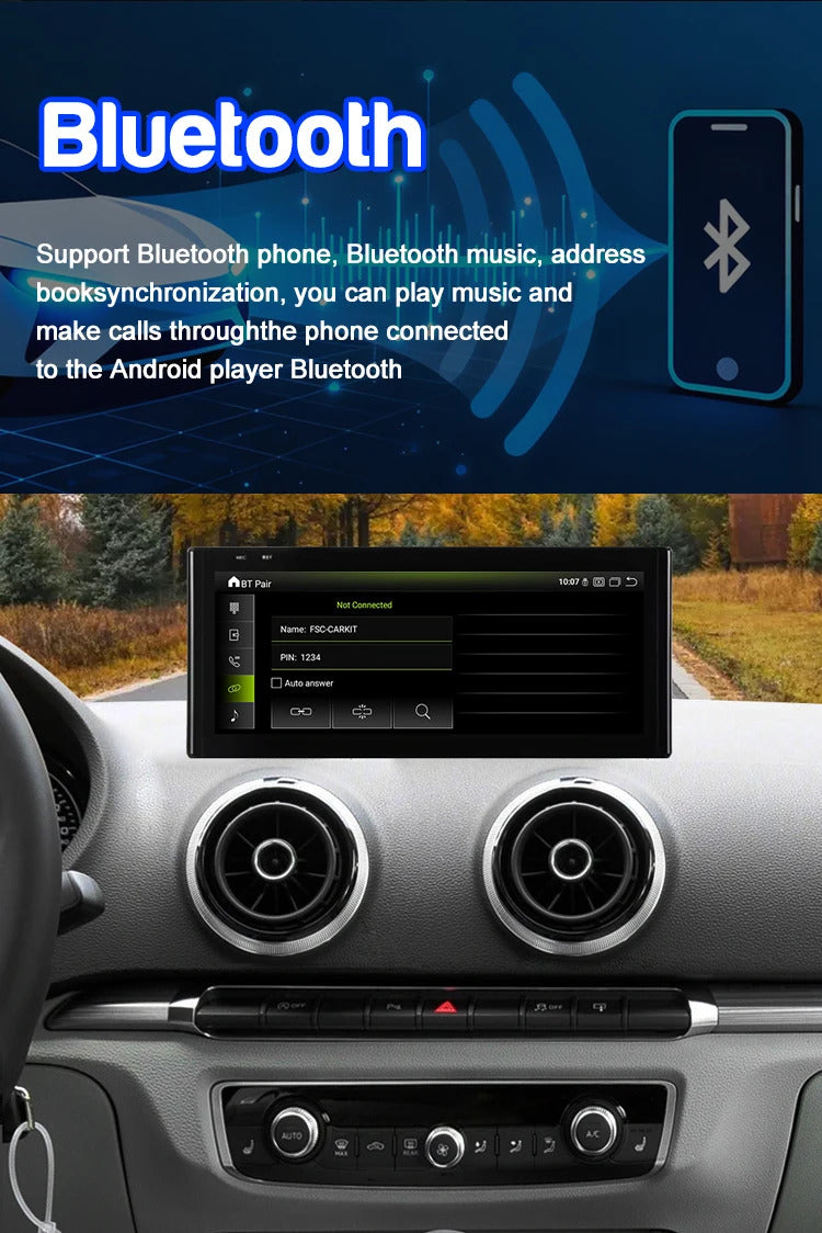 Krando 12.3 Inch Android Auto Radio Screen For AUDI A3 2013-2020 CarPlay HD Touch Screen Head