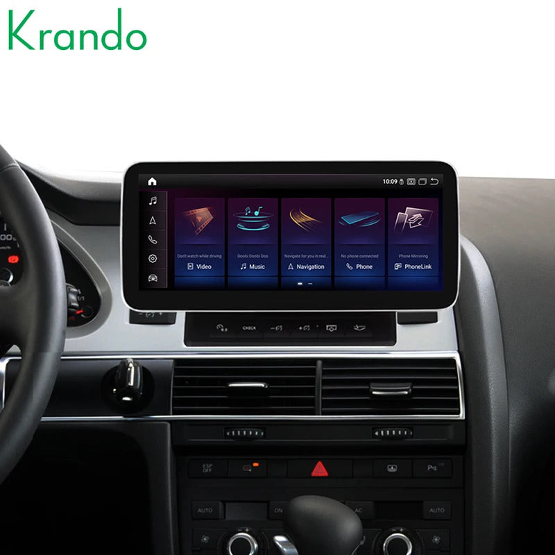 Krando 12.3 Inch Navigation Car Radio Android Auto NBT For AUDI A6 A6L 2005-2011 Carplay 4g Wireless Touch Screen Head Unit
