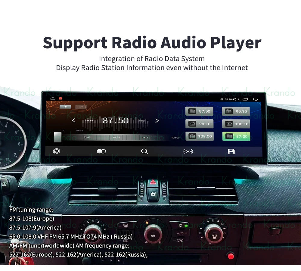 Krando 14.9'' Auto NBT Screen Android Car Radio For BMW 5 Series E60 2005-2012 Video Player Stereo Carplay 5G