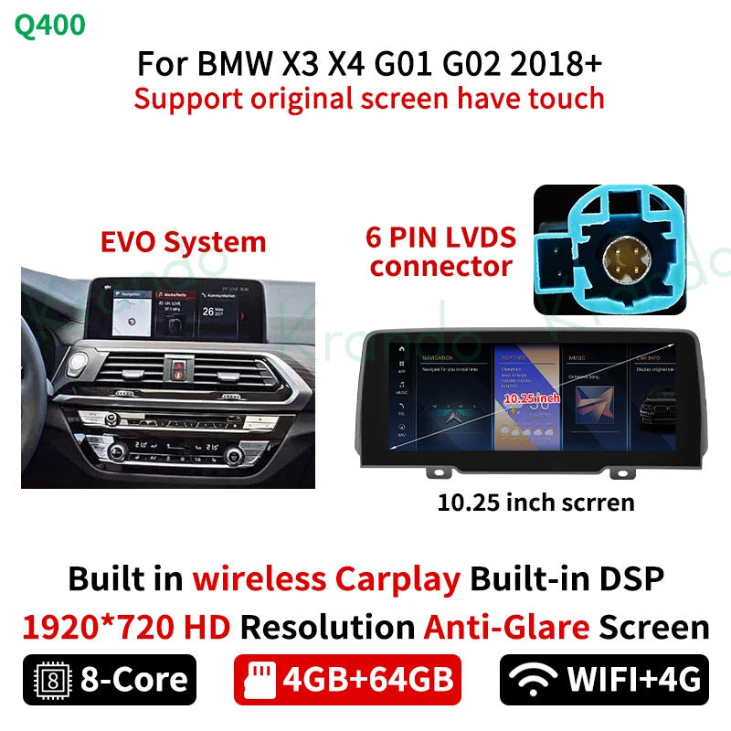 Krando 10.25 inch Android Auto NBT System Car Radio Car Multimedia for BMW X3 G01 2018 GPS Stereo Screen LHD