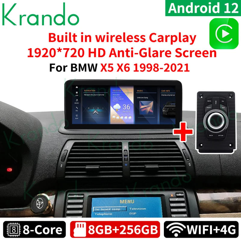 Krando 10.25'' Android Navigation Head Unit Wireless For BMW E53 X5 1998-2006 Player Stereo Carplay 5G