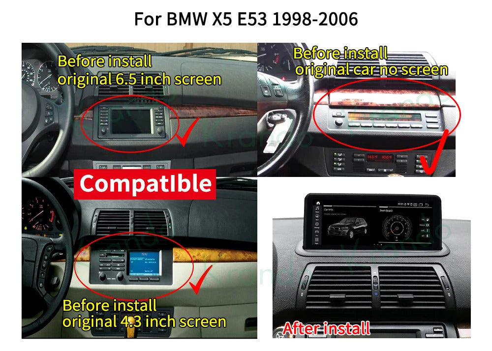 Krando 10.25'' Android Navigation Head Unit Wireless For BMW E53 X5 1998-2006 Player Stereo Carplay 5G