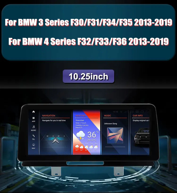 Krando 10.25 Inch Navigation NBT System For BMW 3/4 Series F30/F31/F32/F33/F34/F35/F36 Multimedia Player GPS Navigation CarPlay