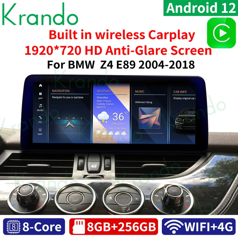Krando 12.3'' Car Auto Radio Android Navigation For BMW Z4 E89 2009-2016 Video Player Stereo Carplay 5G