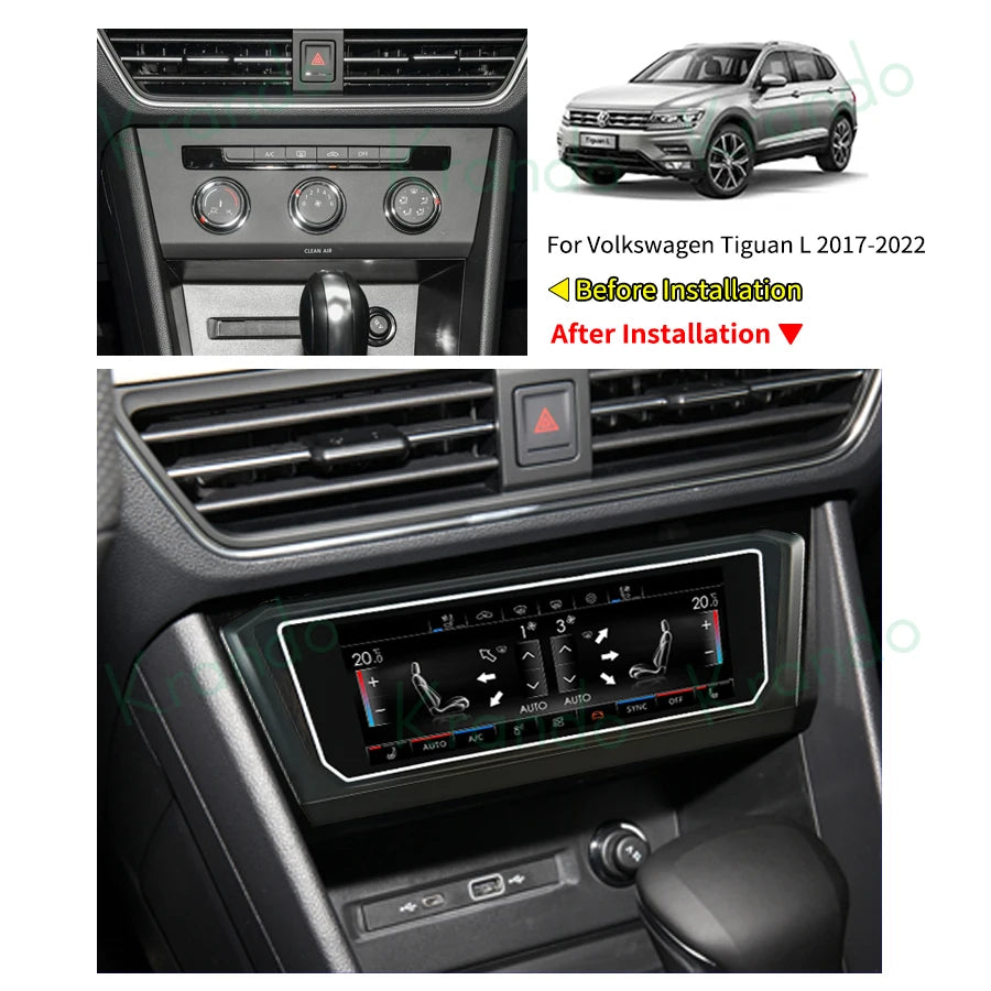 Krando Digital AC Control Panel For VW GOLF 7 Passat B8 Tiguan MK2 2013 - 2022 Air Conditioner Climate touch Screen