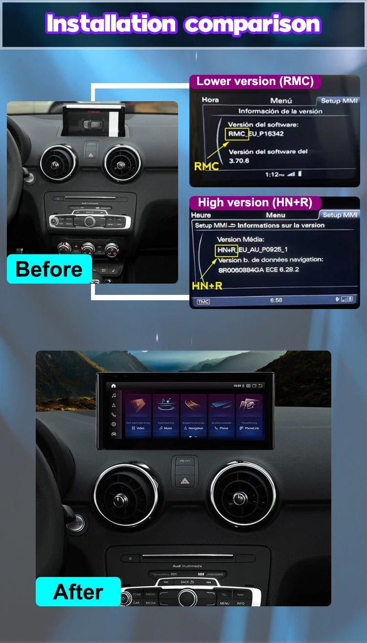 Krando 10.25 Inch Auto GPS Navigation Car Radio For AUDI A1 2010-2018 Multimedia Player GPS Navigation CarPlay HD Touch