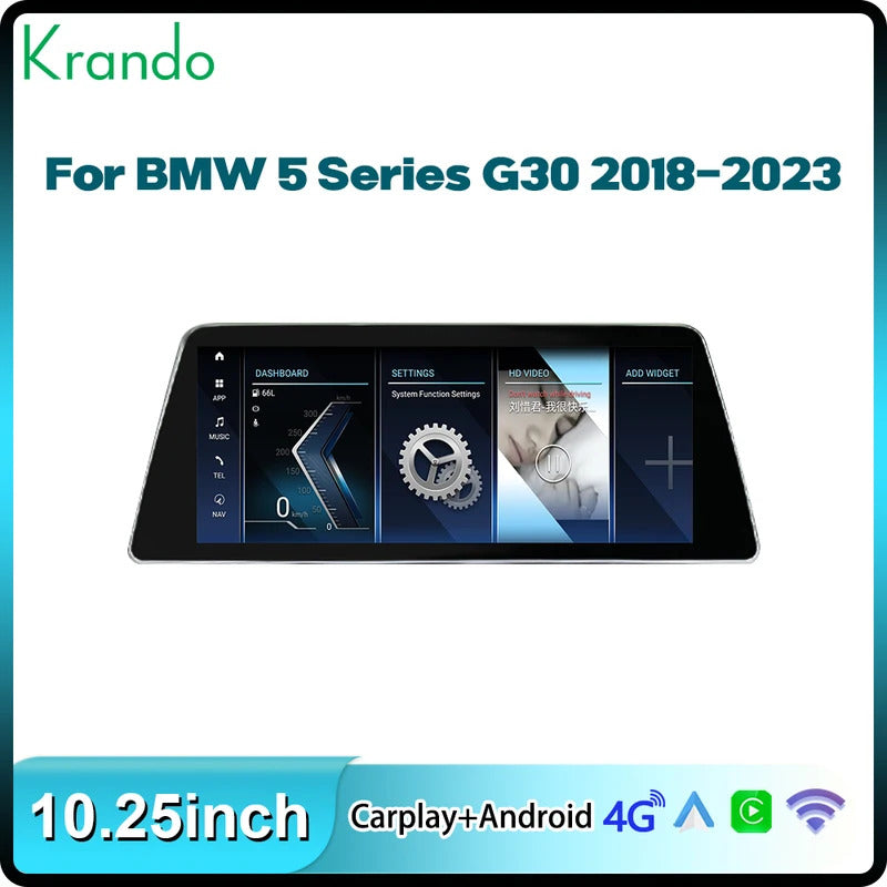 Krando 10.25/12.3 Inch Car Radio Navigation Play For BMW 5 Series G30 2018- Multimedia Player GPS Navigation Screen Head