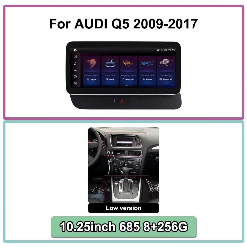 Krando 10.25 Inch Auto GPS Navigation Car Radio For AUDI Q5 2009-2017 Multimedia Player GPS Navigation CarPlay HD Touch
