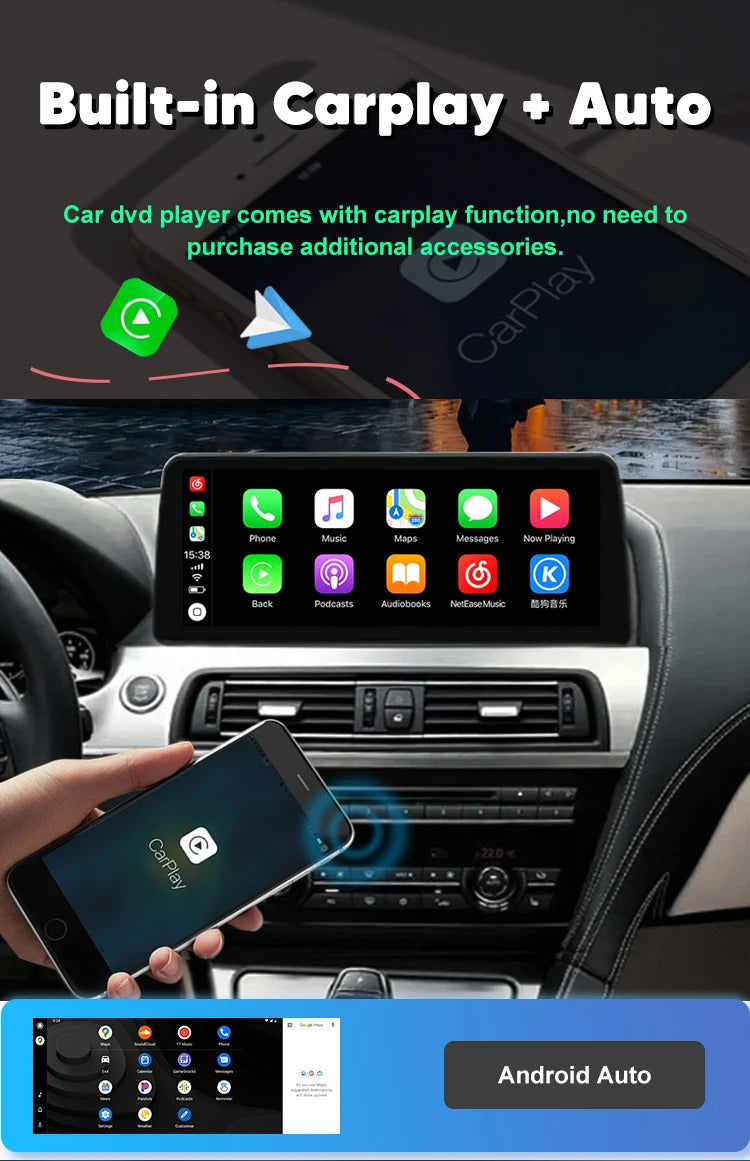 Krando 12.3'' Auto GPS Android Navigation car radio For BMW 6 Series F06/F12 2010-2017 Video Player Stereo Carplay 5G