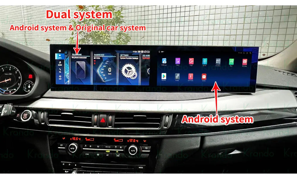 Krando 24.6'' Car Navigation for BMW X5 X6 F15 F16 2013 - 2017 Android Autoradio Screen Wireless Carplay Multimedia Head Unit