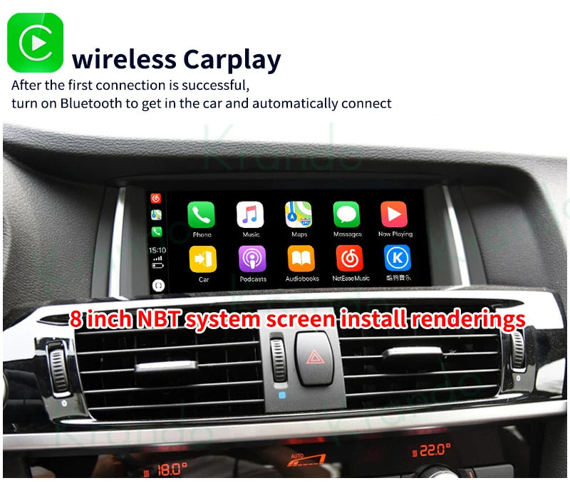 Krando 8.8'' Multimedia Video Android Auto GPS For BMW X3 F25 X4 F26 2011-2022 DVD Video Player Stereo Auto GPS Navigation