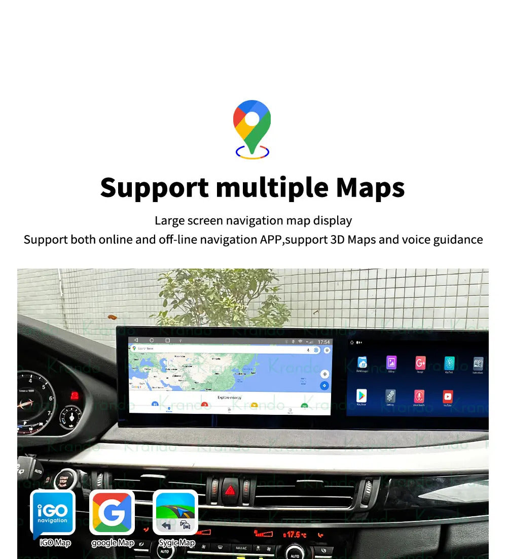Krando 24.6'' Car Navigation for BMW X5 X6 F15 F16 2013 - 2017 Android Autoradio Screen Wireless Carplay Multimedia Head Unit