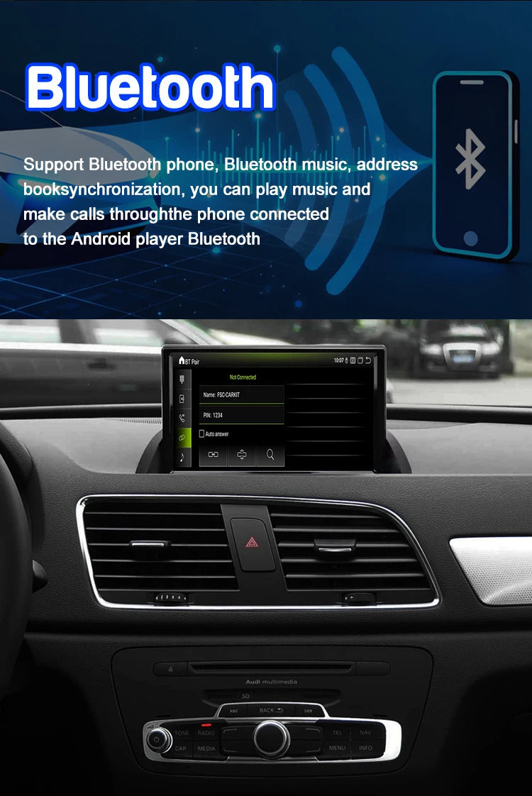 Krando 8'' Car Radio For AUDI Q3 2013-2020 Wireless CarPlay Android Auto Multimedia Player display GPS Head Unit