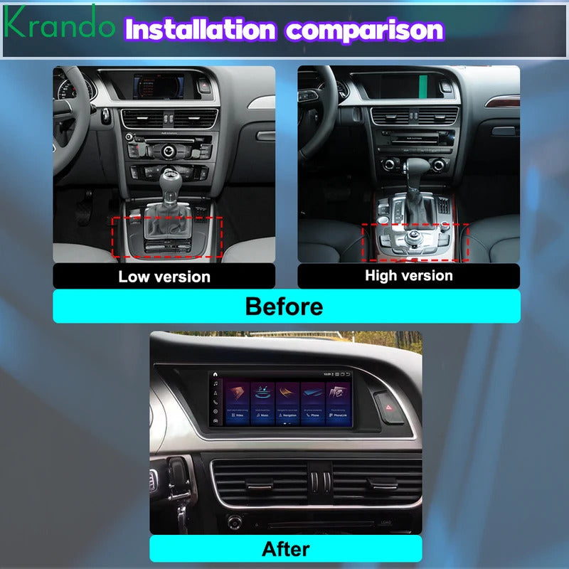 Krando 8.8 Inch DVD Multimedia Player For AUDI A4/A4L/A5 2013-2016 GPS Navigation CarPlay HD Touch Screen Head