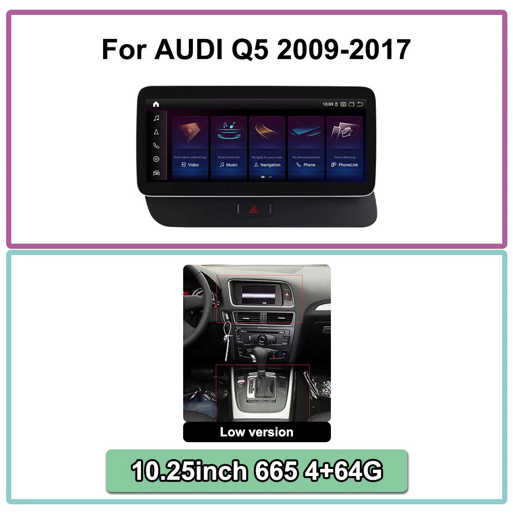 Krando 10.25 Inch Auto GPS Navigation Car Radio For AUDI Q5 2009-2017 Multimedia Player GPS Navigation CarPlay HD Touch