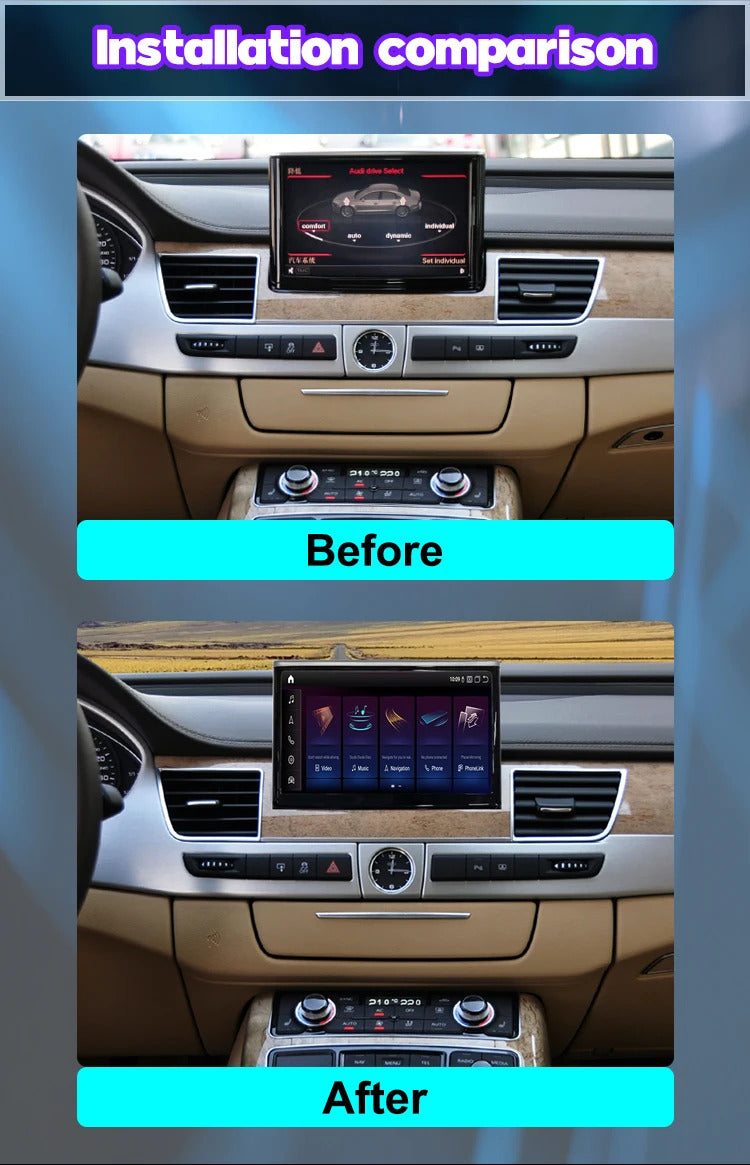 Krando 8 Inch Auto GPS Navigation For AUDI A8 2010-2017 Stereo Multimedia Player GPS Navigation CarPlay Screen Head