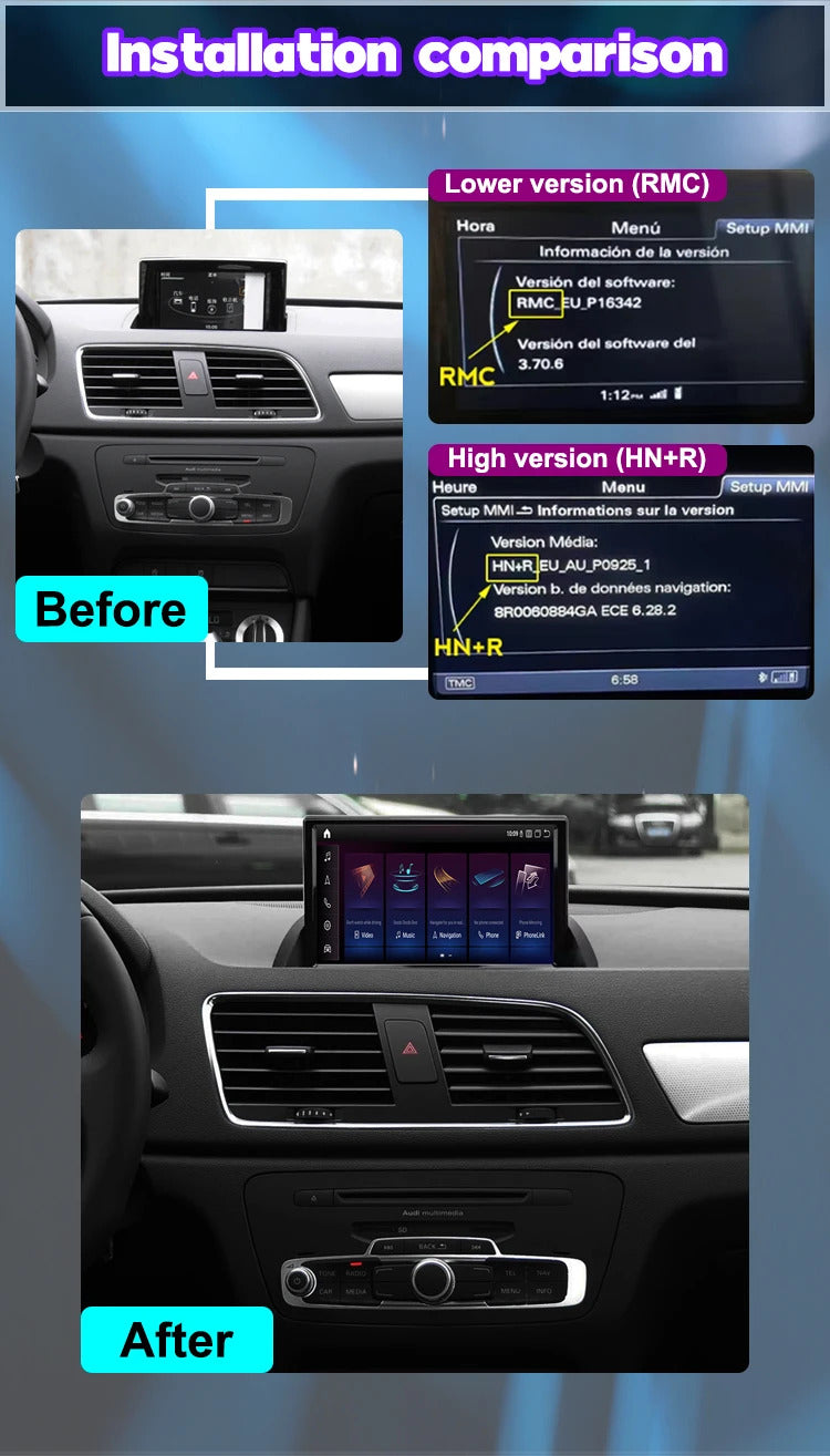 Krando 8'' Car Radio For AUDI Q3 2013-2020 Wireless CarPlay Android Auto Multimedia Player display GPS Head Unit