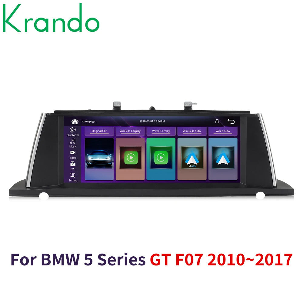 Krando 12.3''Telsa Stereo Multimedia Radio For BMW 5 Series F07 GT 2011-2012 Car Multimedia GPS 4G autoradio Player Stereo