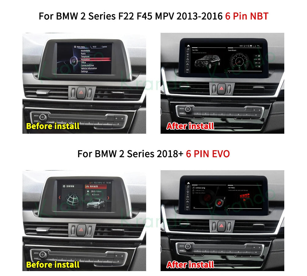 Krando 10.25'' Carplay Android DVD For BMW 1 Series F20/F21 2 Series F22/F23 Car Multimedia GPS 4G autoradio Player Stereo