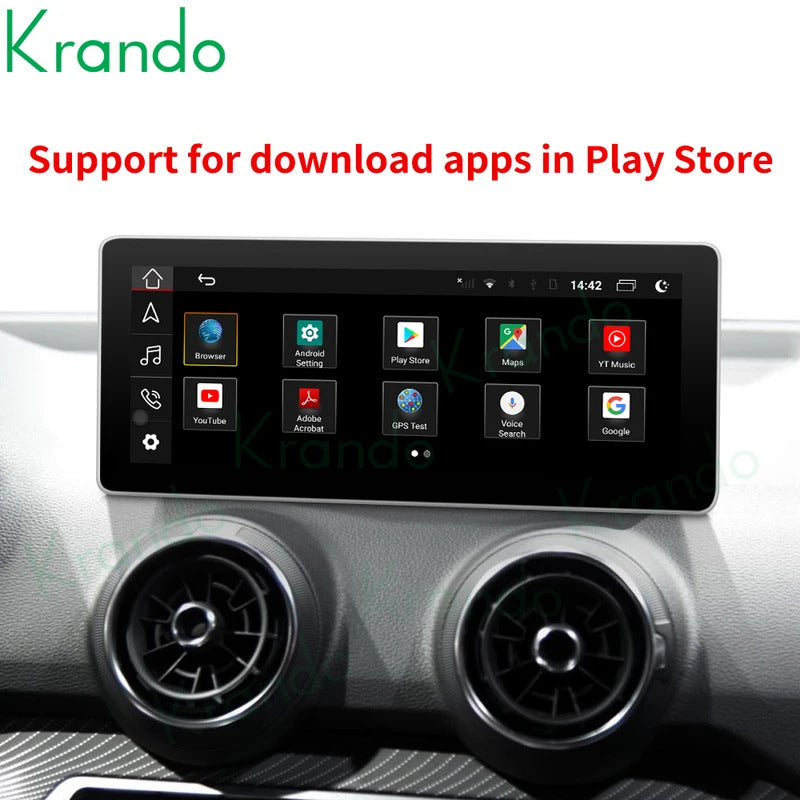 Krando 10.25 Inch Car Radio Android For AUDI Q2/Q2L 2018-2020 Stereo Multimedia Player GPS Navigation CarPlay Screen Head