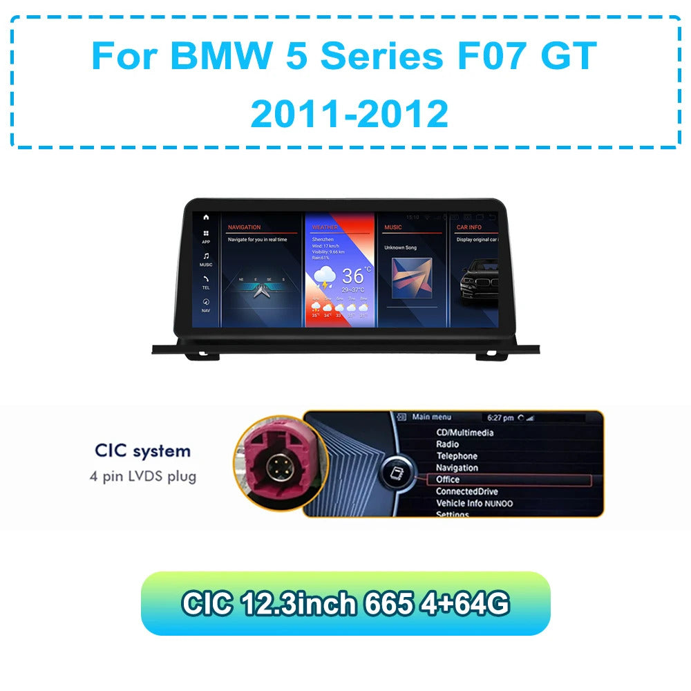 Krando 12.3'' Android Car Radio For BMW 5 Series F07 GT 2011-2018 Car Multimedia GPS 4G autoradio Player Stereo