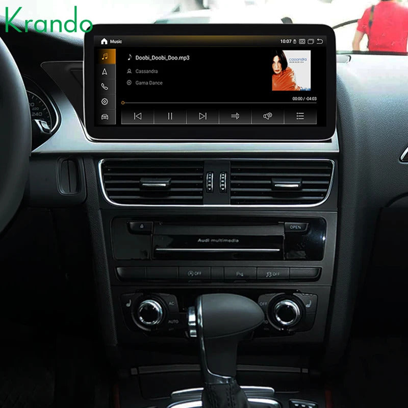 Krando 12.3 inch Auto Stereo Autoradio CarPlay Bluetooth For AUDI A4/A4L/A5 2009-2015 Car Radio Multimedia Player WIFI